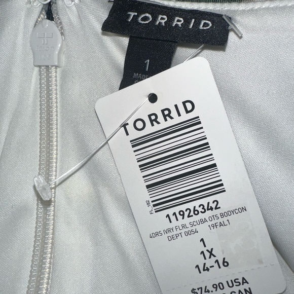 Torrid Cream and Brown Sleeveless Cowl Neck Midi Dress - Picture 3 of 4